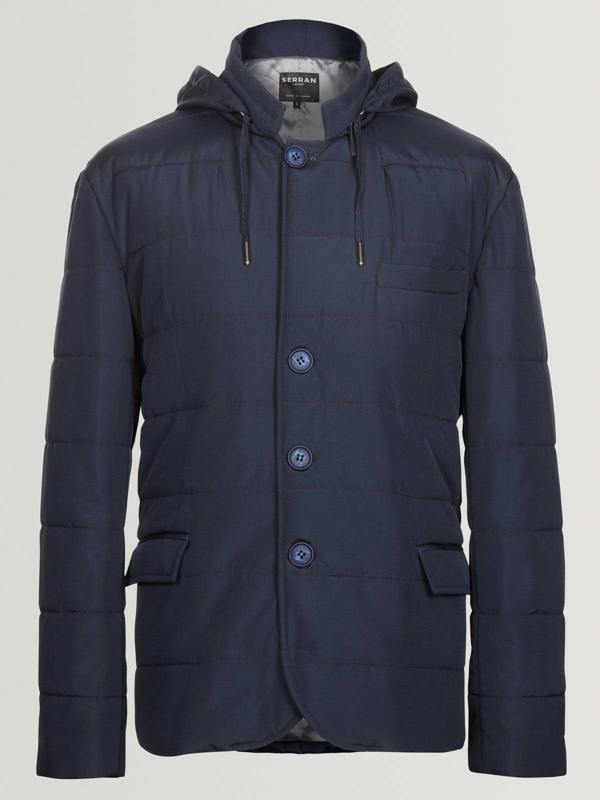 Puffer Suit Jacket - Navy