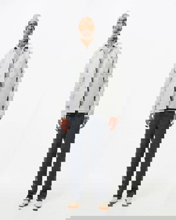 Lacoste Mens Zippered Stand-Up Collar Cotton Sweatshirt - Silver Chine CCA - CHO - Designer Mens Sweatshirts