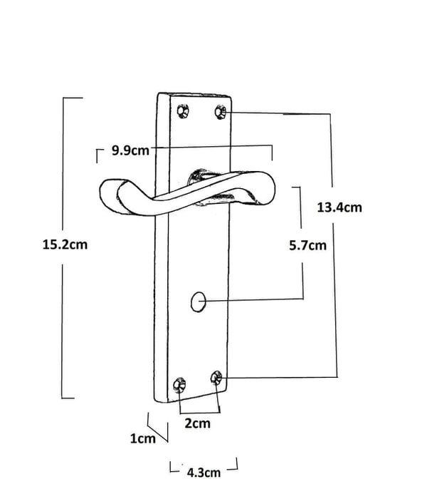 EDH Door Hardware Victorian Black Bathroom Door Handle Set - 1 Pair Classic Black Interior Door