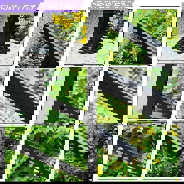 Gr8 Garden Outdoor Adjustable Black Steel Handrail 1-4 Steps Garden Stairs Safety Grab Rail