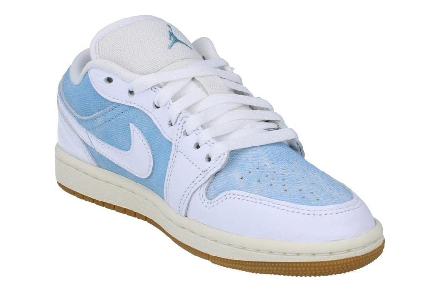 Nike Womens Air Jordan 1 Low SE Trainers Hq2004  400 - Worn Blue White 400 - Photo 3