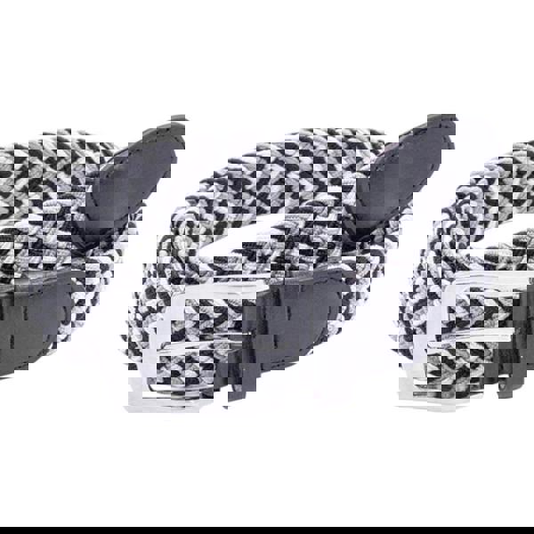 Duke Mens D555 Quinn Braided Stretch Belt - Grey/White/Black - 