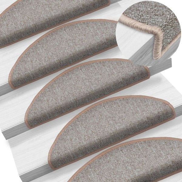 Berkfield Stair Mats 10 pcs 65x24x4 cm Light Brown