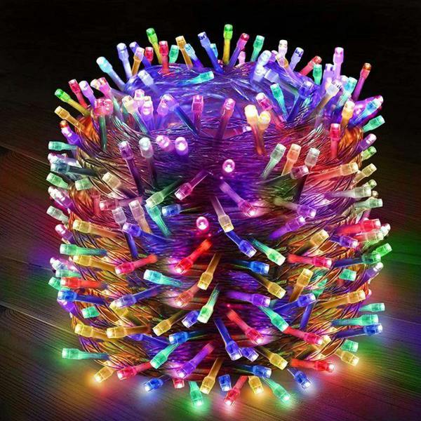 Clear Cable Multicolour LED String Fairy Lights with Timer, Indoor and Outdoor Use image 1