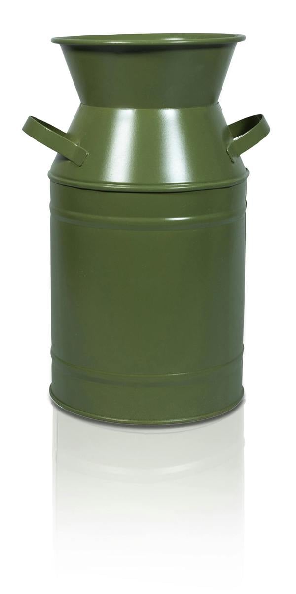 St Helens Vintage Metal Milk Churn Planter Dark Green