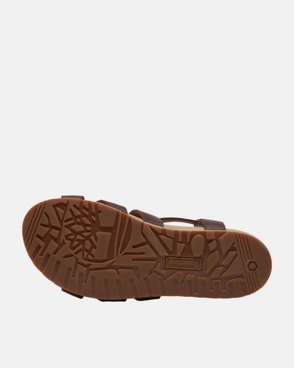 Timberland Malibu Waves Cross Strap Full Grain Leather Womens Sandals - Burgundy | CHO | Designer Womens Flat Sandals