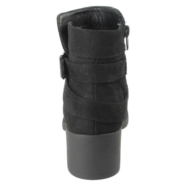 Spot On Ladies Spot On Wide Fit Microfibre Zip Ankle Boots F51255