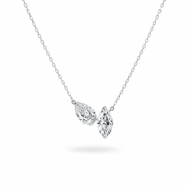 Spero London Pear & Marquise Sterling Silver Necklace