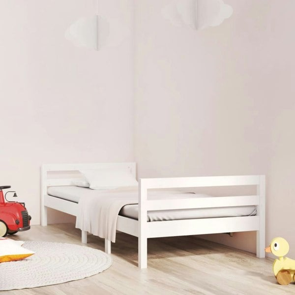 Berkfield Bed Frame White 90x190 cm 3FT Single Solid Wood Pine