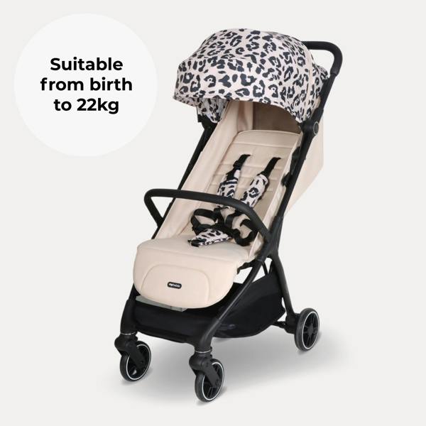 My Babiie MBX6 Compact Stroller - Fawn Leopard