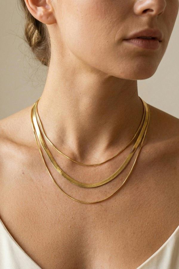 ARIIRA Cherry Triple Layered Flat Snake Chain