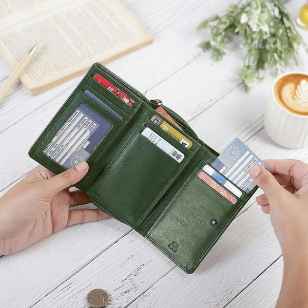 PRIMEHIDE Soft Leather Trifold Purse For Women - Velura