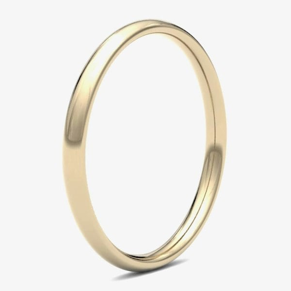 T. H. Baker 18ct Yellow Gold 2.0mm Medium Court Wedding Ring 2LMC-18Y
