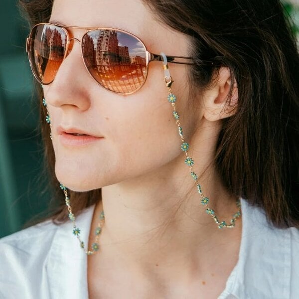 The Colourful Aura Floral Summer Reading EyeGlass Detachable Glass Chain Sun Flower Holder Lanyard