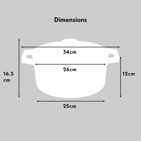 Cooks Professional 26cm Cast Iron Casserole | Black