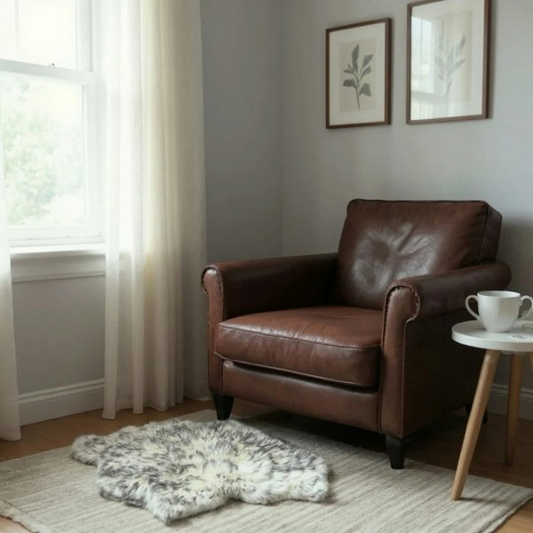 Infinity Leather Genuine Sheepskin Real Natural Wool Area Rug