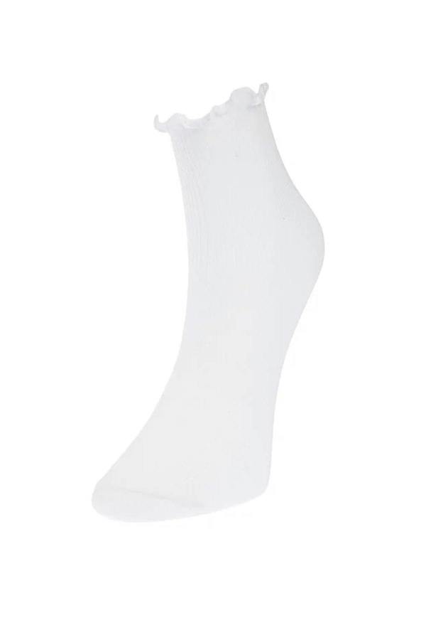 WOVCOR 3-Pack Cotton Elastic Knit Socks with Lettuce Detail