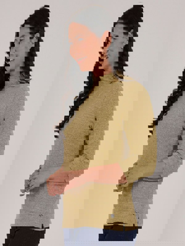 PennyPlain Split Turtle Neck Top - Pear