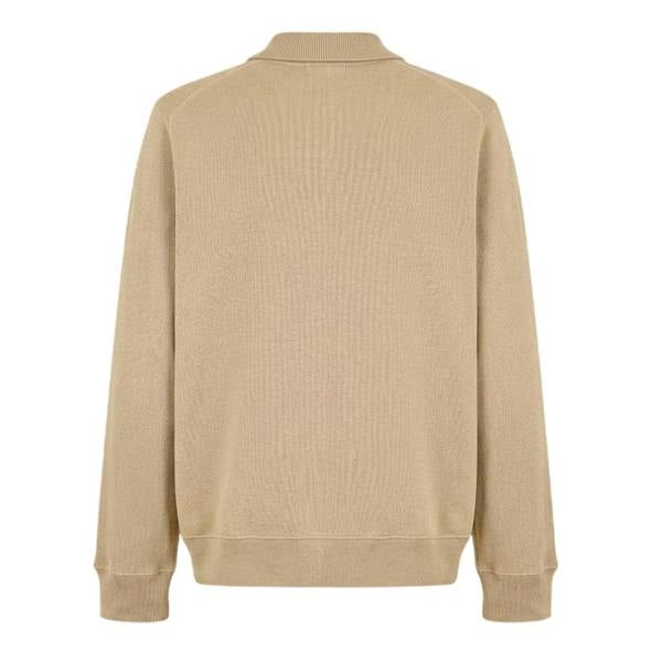 Lacoste Mens Cotton Blend Quarter Zip Sweatshirt - Beige - 