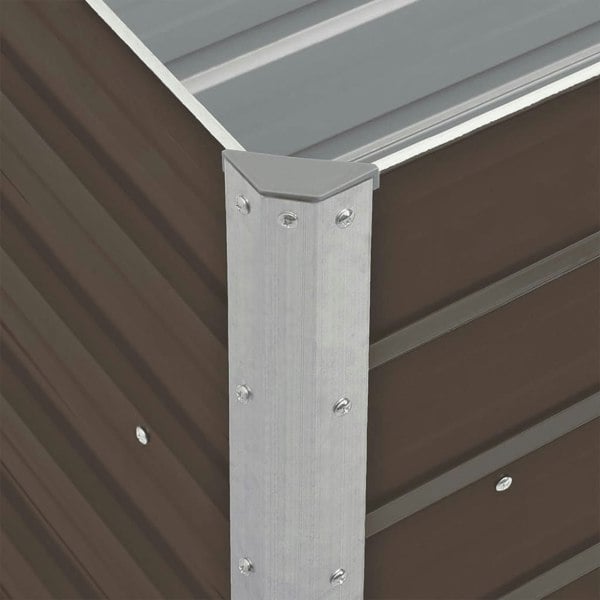 Berkfield Garden Raised Bed Galvanised Steel 240x40x77 cm Brown