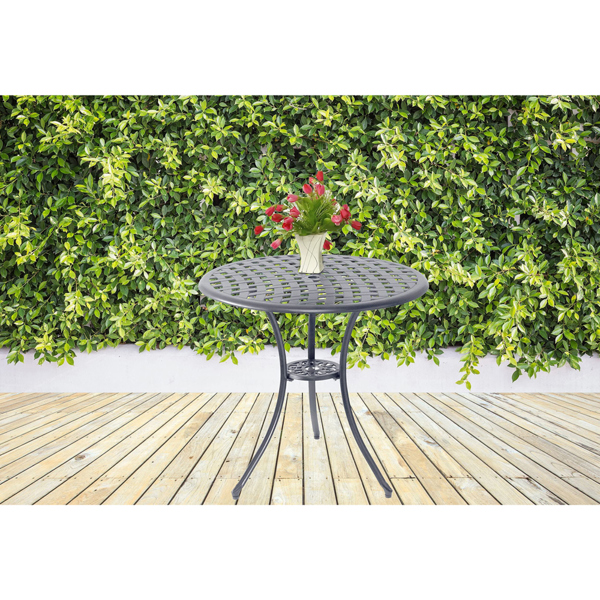 Centurion Supports OSHOWA Garden and Patio Grey Cast Aluminium Bistro Table