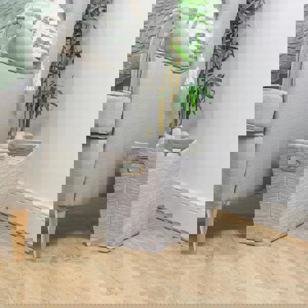 JVL Serena Fabric Magazine Storage Holder for Living Room Organisation, Light Grey