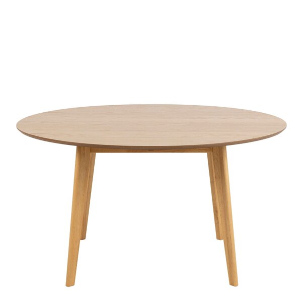 Wyld Haus Saffrom Large Round Dining Table Natural Oak Veneer