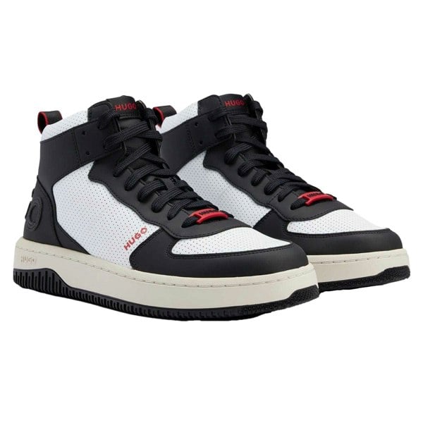 Hugo Mens Kilian Leather High-top Trainers - White/Black