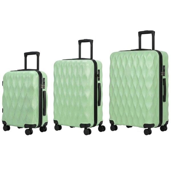 Bobobiy 3-Piece Suitcase Set, Hard Shell Carry On & Checked Luggage Set with TSA Lock, 20/24/28 Inch, Green
