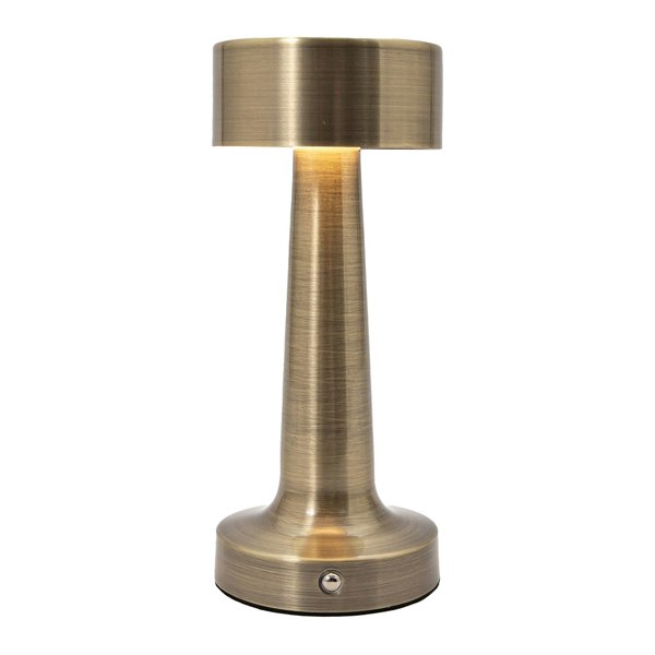 Petite Antique Brass Rechargeable Battery Touch Dimmable Table Lamp Image 2