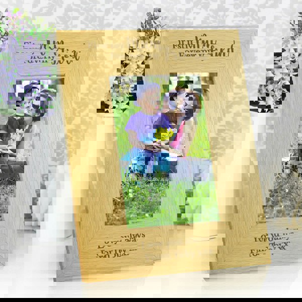 Personalised Memento Company Personalised 'First My Mum Forever My Friend' 6x4 Oak Finish Photo Frame