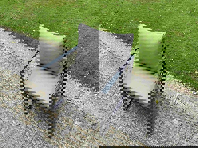 Fimous 4 Seater Aluminium Garden Furniture Set with Adjustable Rising Dining Table and 4 Chairs - Dark Grey