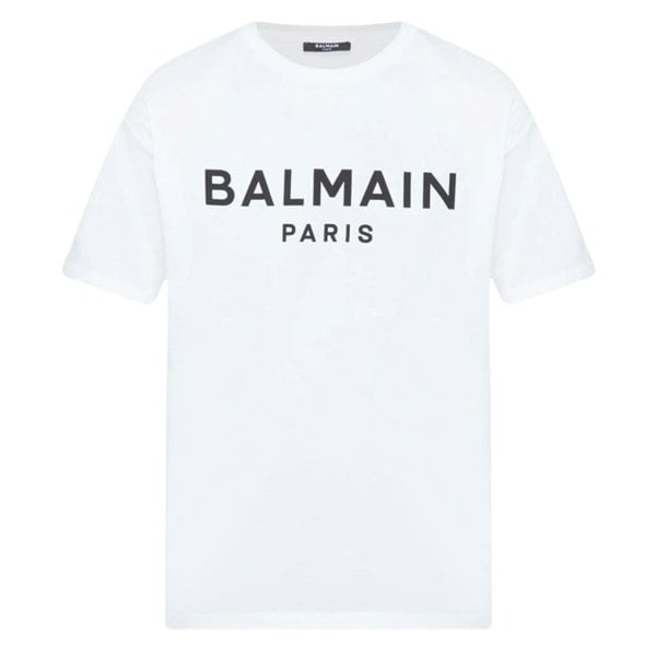 Balmain Paris Bold Brand Logo White T-Shirt