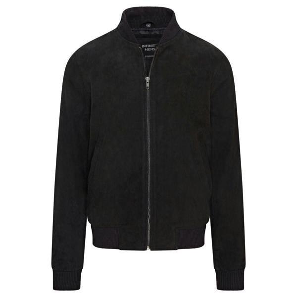 Infinity Leather Mens Soft Goat Suede MA-1 Varsity Bomber Jacket  - Dalian