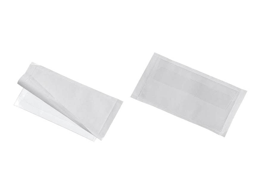Durable POCKETFIX PLUS Adhesive Flap Pocket Label Sleeve | 10 Pack | 90 x 57mm
