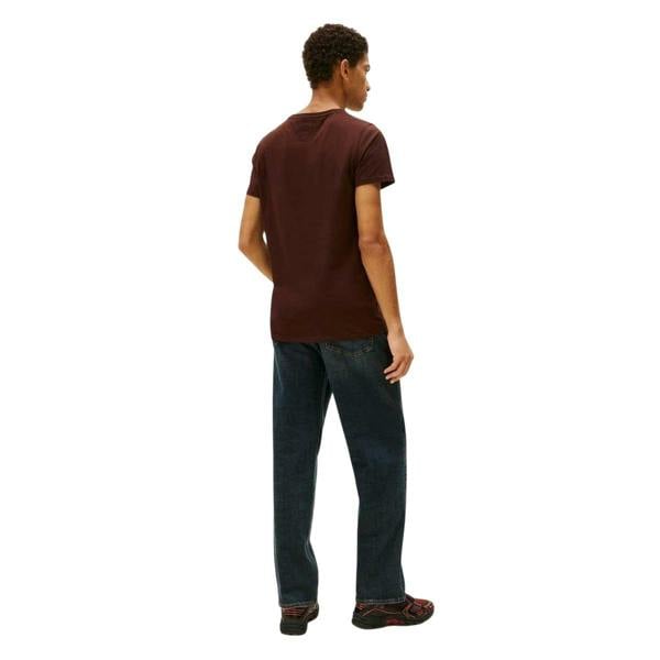 Tommy Jeans Mens Embroidered Logo Loose T-Shirt - Brown - 