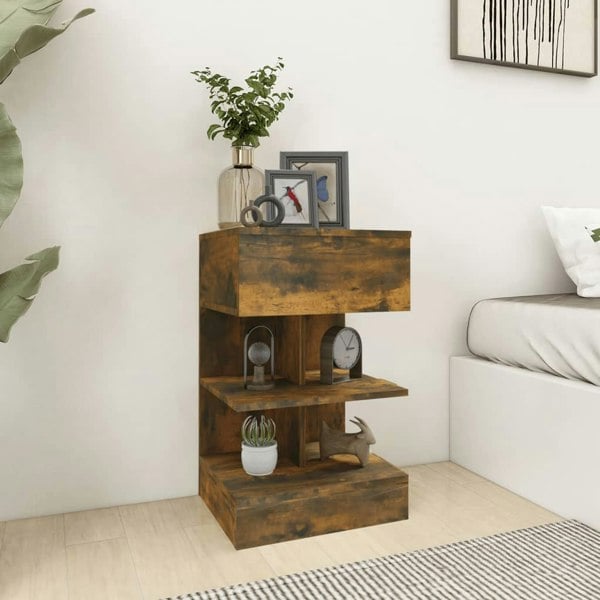 Berkfield Bedside Cabinets 2 pcs Smoked Oak 40x35x65 cm Engineered Wood