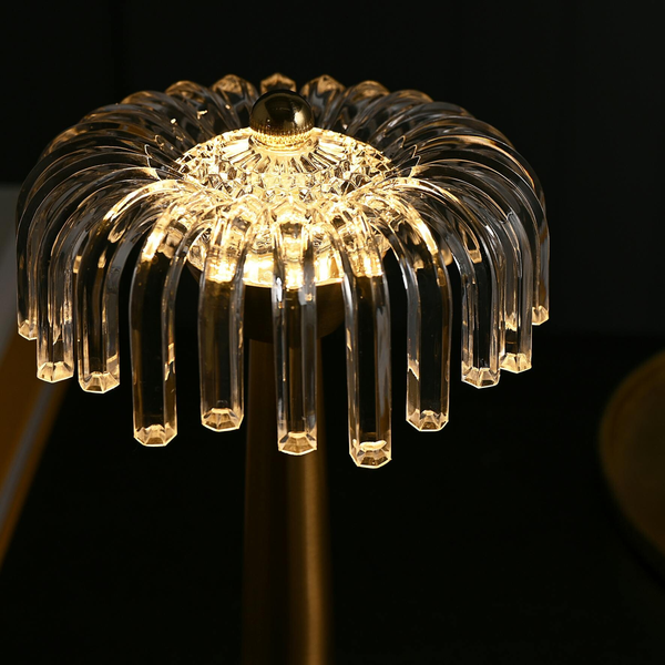 Hestia Crystal USB LED Touch Table Lamp with Bronze Base & Trim