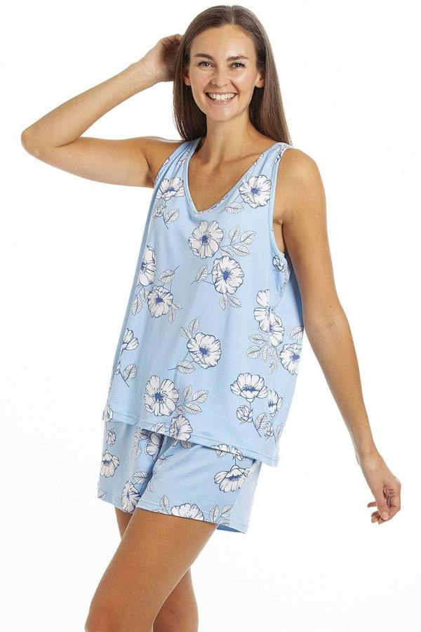 Womens Short Floral Print Spandex Pyjama Set