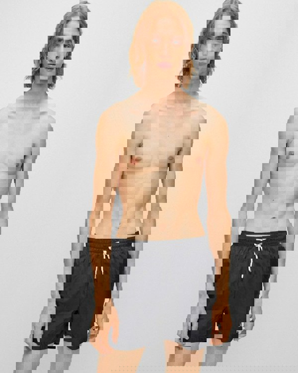 HUGO HAITI Mens Quick-Drying Swim Shorts In Recycled Fabric With Logo NOS - Black 001