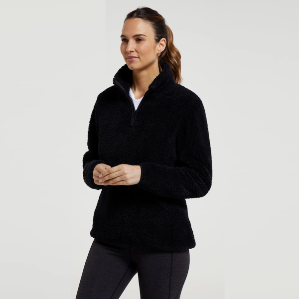 Mountain Warehouse Womens Teddy Fleece Quarter Zip Fleece Top - Black