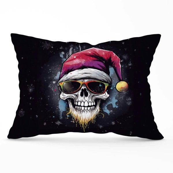 Warren Reed Happy Santa Skull Splashart Cushions