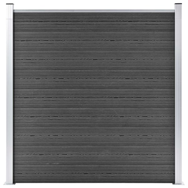 Berkfield Fence Panel WPC 180x186 cm Black
