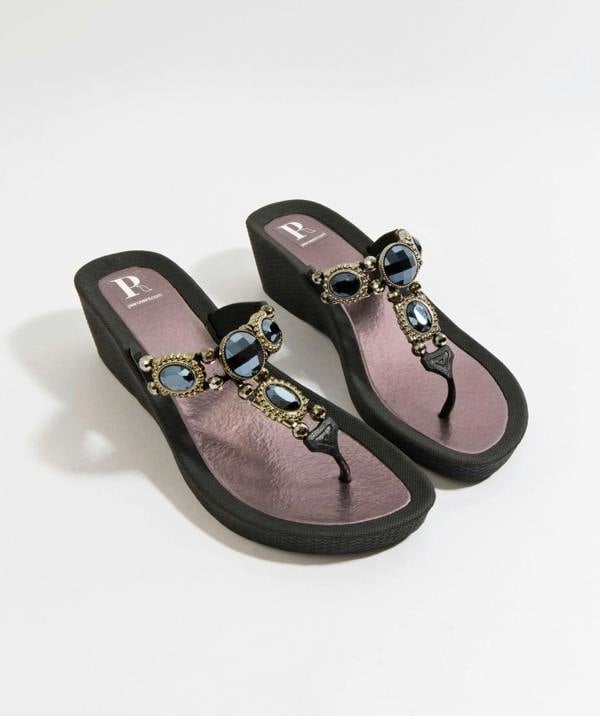 Appollo -  Embellished Wedge Heel Pool Shoe with Non-Slip Sole