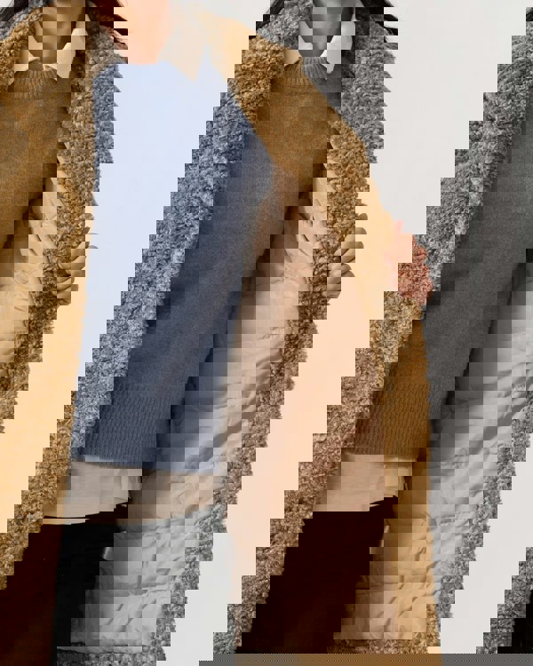 Samsoe & Samsoe Natja Womens Faux Fur Teddy Bear Coat - CHO - Designer Womens Coats