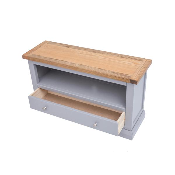 Cabinet Bits Rocca Grey 1 Drawer TV Cabinet Chrome Knob