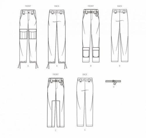 Simplicity Sewing Pattern 9852, Trousers, Belts for Women, K5 (8-10-12-14-16) - Intermediate
