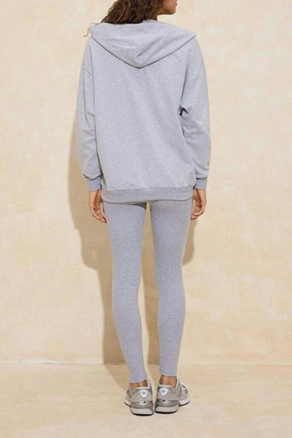 WOVCOR 3-Piece Hooded Knitted Leggings Top and Bottom Set