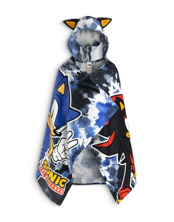 Vanilla Underground Sonic the Hedgehog Boys Black Shadow Poncho Towel (One Size)