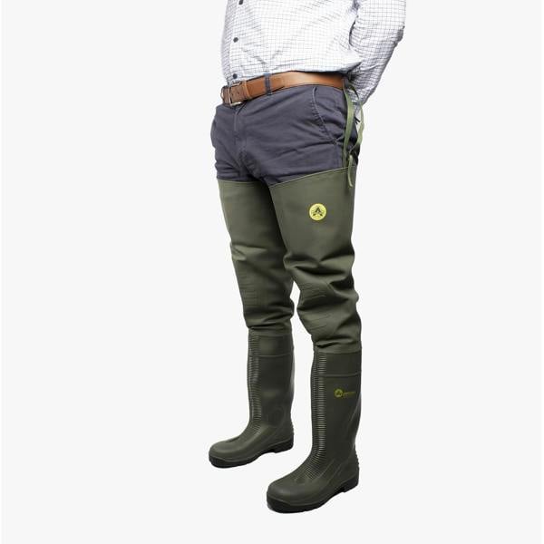 Amblers Safety FORTH Safety Thigh Waders in Green